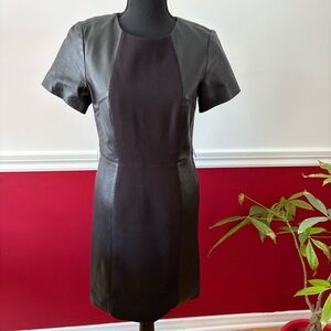 Michael Kors Black Leather Accent Dress